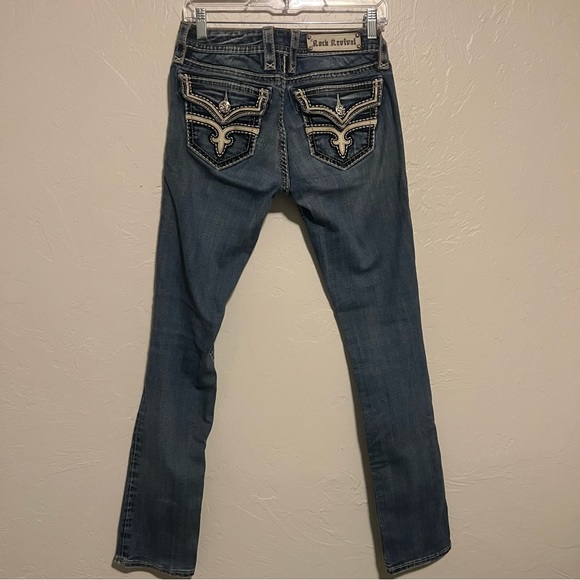 Womens Jeans Rock Revival Amber Straight Wash Medium Size 28 - Picture 7 of 8